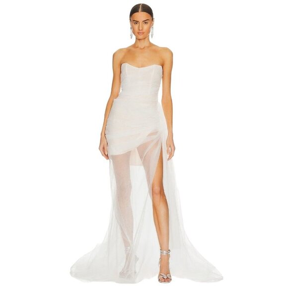 The Bar Cleo Gown in Blanc 4 New Womens Wedding Maxi Dress - Picture 1 of 15
